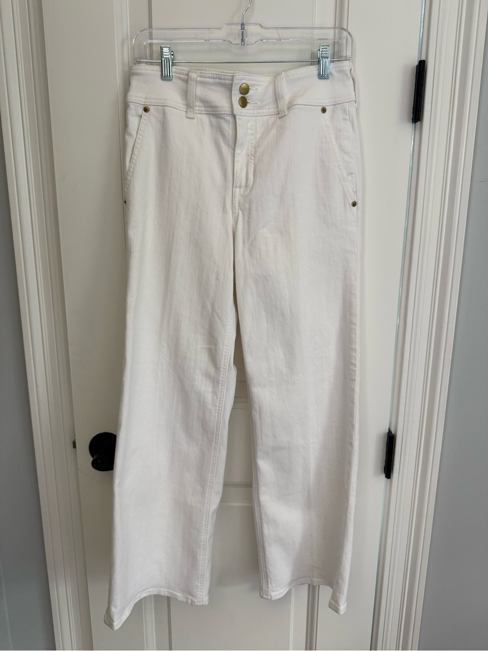 J. Crew Wide Leg White Jeans